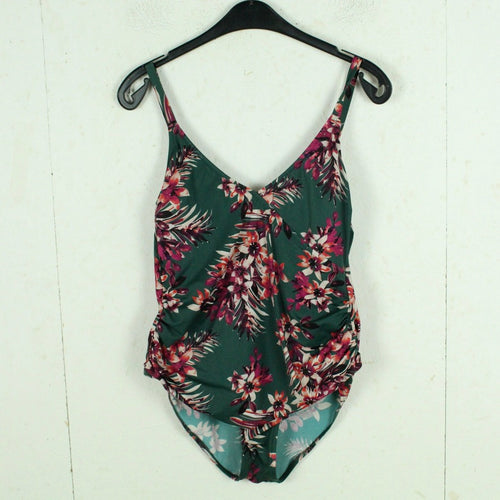 Vintage Badeanzug Gr. M/L grün bunt geblümt 80s 90s Beachwear