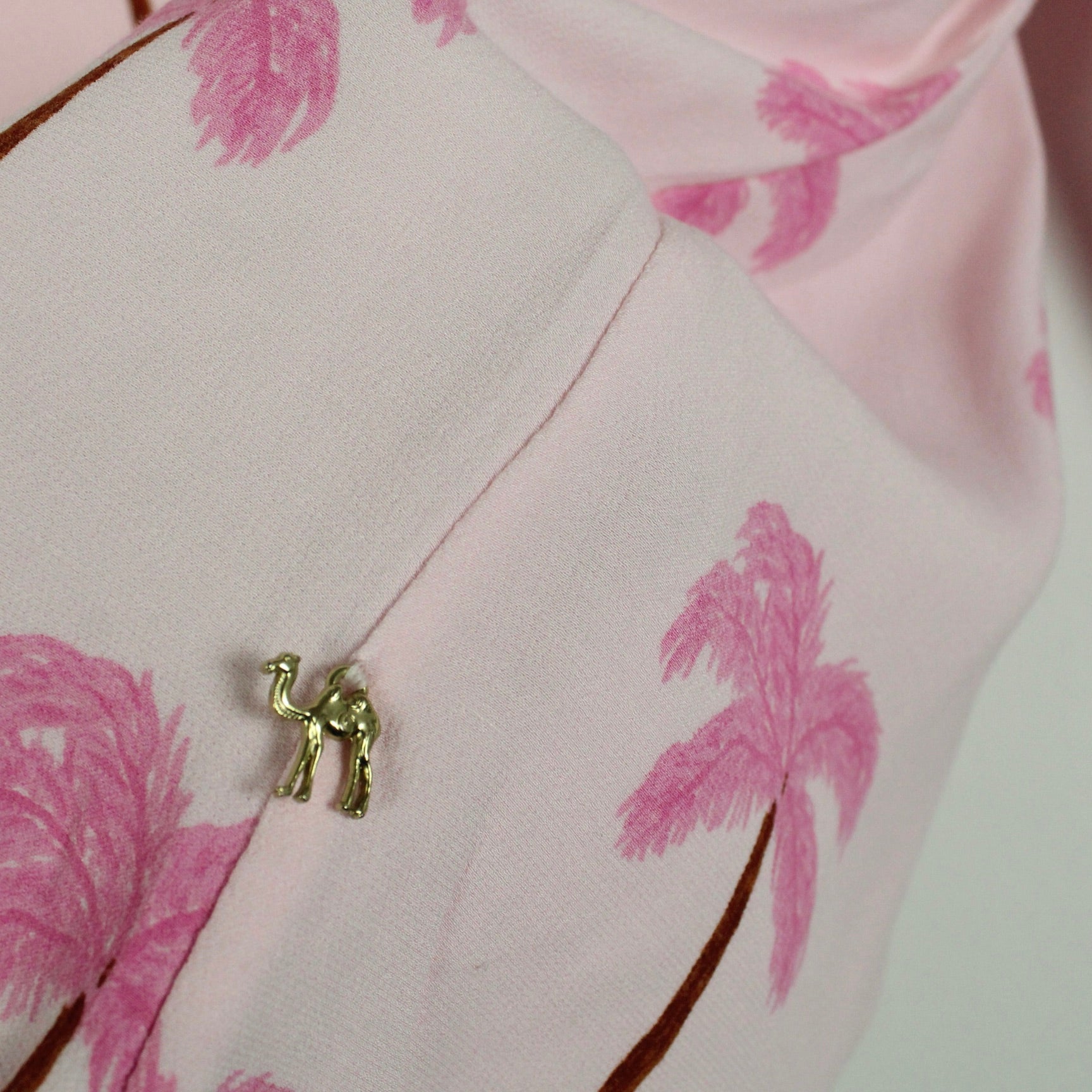 Second Hand FABIENNE CHAPOT Bluse Gr. S rosa Palmen (*)