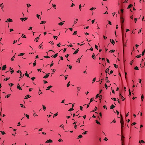 Second Hand GANNI Bluse Gr. 38 pink schwarz geblümt (*)