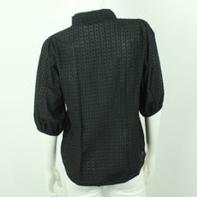 Laden Sie das Bild in den Galerie-Viewer, Second Hand COPENHAGEN LUXE Bluse Gr. S/M schwarz uni strukturiert (*)