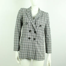 Laden Sie das Bild in den Galerie-Viewer, Second Hand I BLUES Blazer Gr. S grau rosa kariert (*)