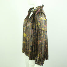 Laden Sie das Bild in den Galerie-Viewer, Second Hand BA&amp;SH Bluse Gr. L dunkelblau bordeaux gemustert Modell: DANILA  (*)