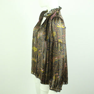 Second Hand BA&SH Bluse Gr. L dunkelblau bordeaux gemustert Modell: DANILA  (*)