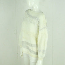 Laden Sie das Bild in den Galerie-Viewer, Vintage Pullover Female Gr. L beige grau Crazy Pattern Glitzer Strick