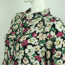 Laden Sie das Bild in den Galerie-Viewer, Second Hand GANNI Bluse Gr. M schwarz bunt geblümt  (*)