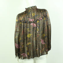 Laden Sie das Bild in den Galerie-Viewer, Second Hand BA&amp;SH Bluse Gr. L dunkelblau bordeaux gemustert Modell: DANILA  (*)