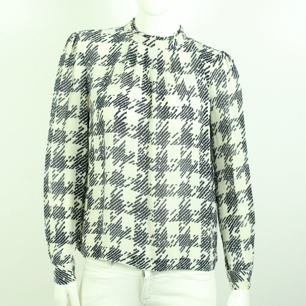 Second Hand BAUM UND PFERDGARTEN Bluse Gr. 40 weiß blau gemustert  (*)