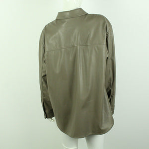 Second Hand WEEKDAY Kunstlederhemd Gr. L taupe uni Hemd (*)