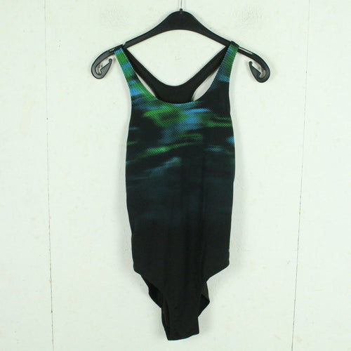 Vintage Badeanzug Gr. L schwarz mehrfarbig gemustert 80s 90s Beachwear