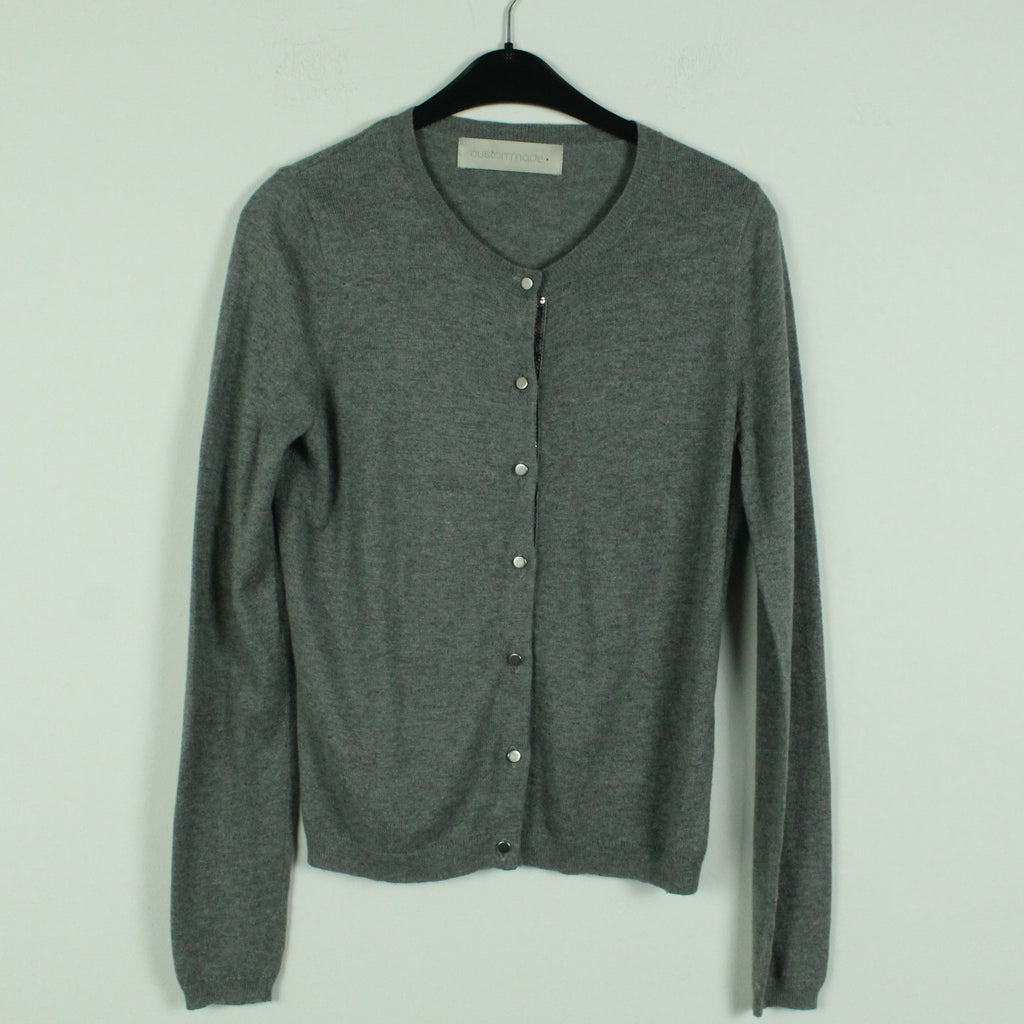 Second Hand CUSTOMMADE Strickjacke Gr. S grau Strick mit Kaschmir (*)