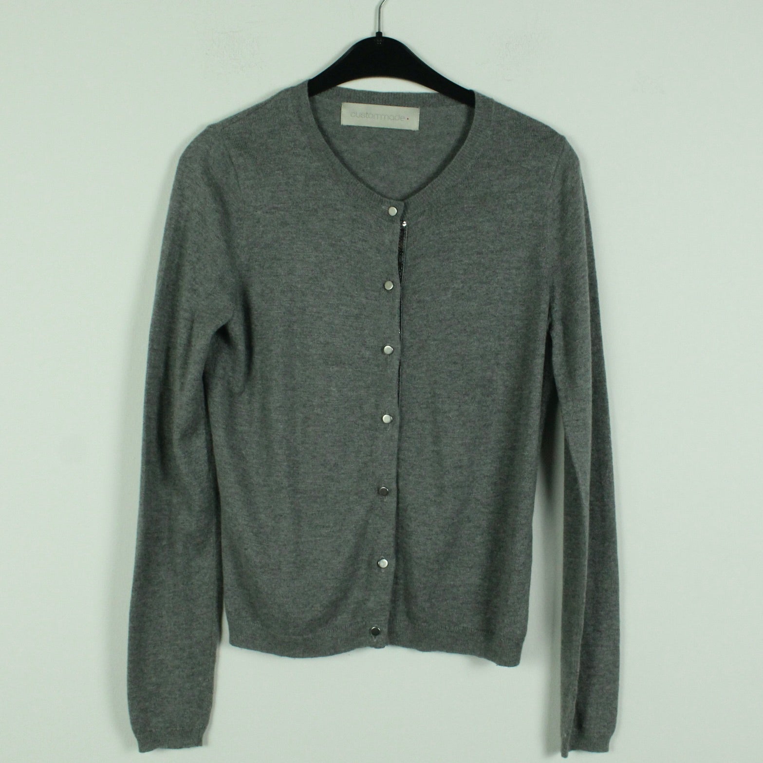 Second Hand CUSTOMMADE Strickjacke Gr. S grau Strick mit Kaschmir (*)