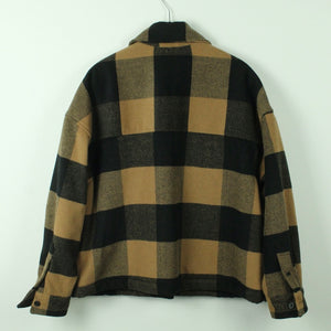 Second Hand ALL SAINTS Jacke mit Wolle Gr. 38 braun schwarz kariert (*)