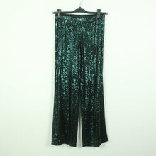 Laden Sie das Bild in den Galerie-Viewer, Second Hand DRY LAKE Palazzohose Gr. S petrolgrün Pailetten (*)