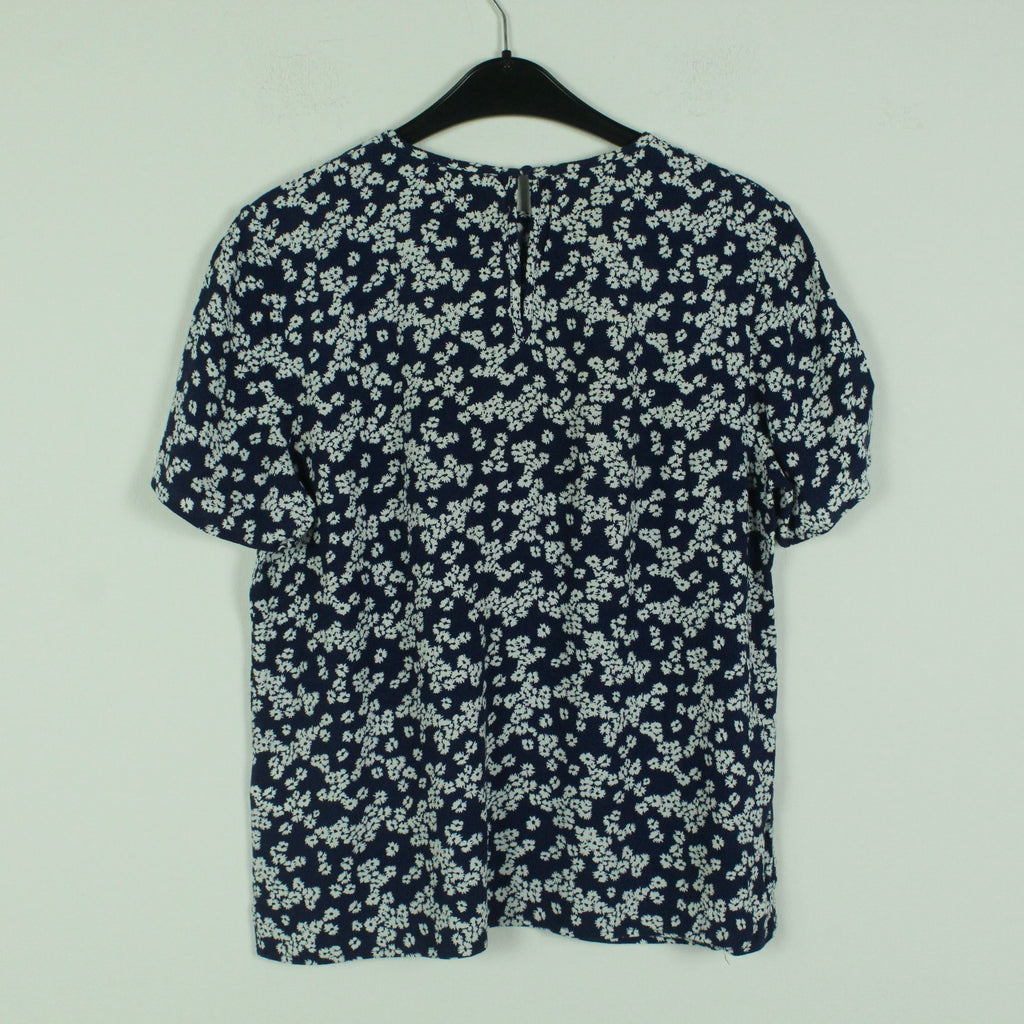 Rückenansicht Second Hand SAMSØE SAMSØE Bluse Gr. S blau weiß geblümt (*)