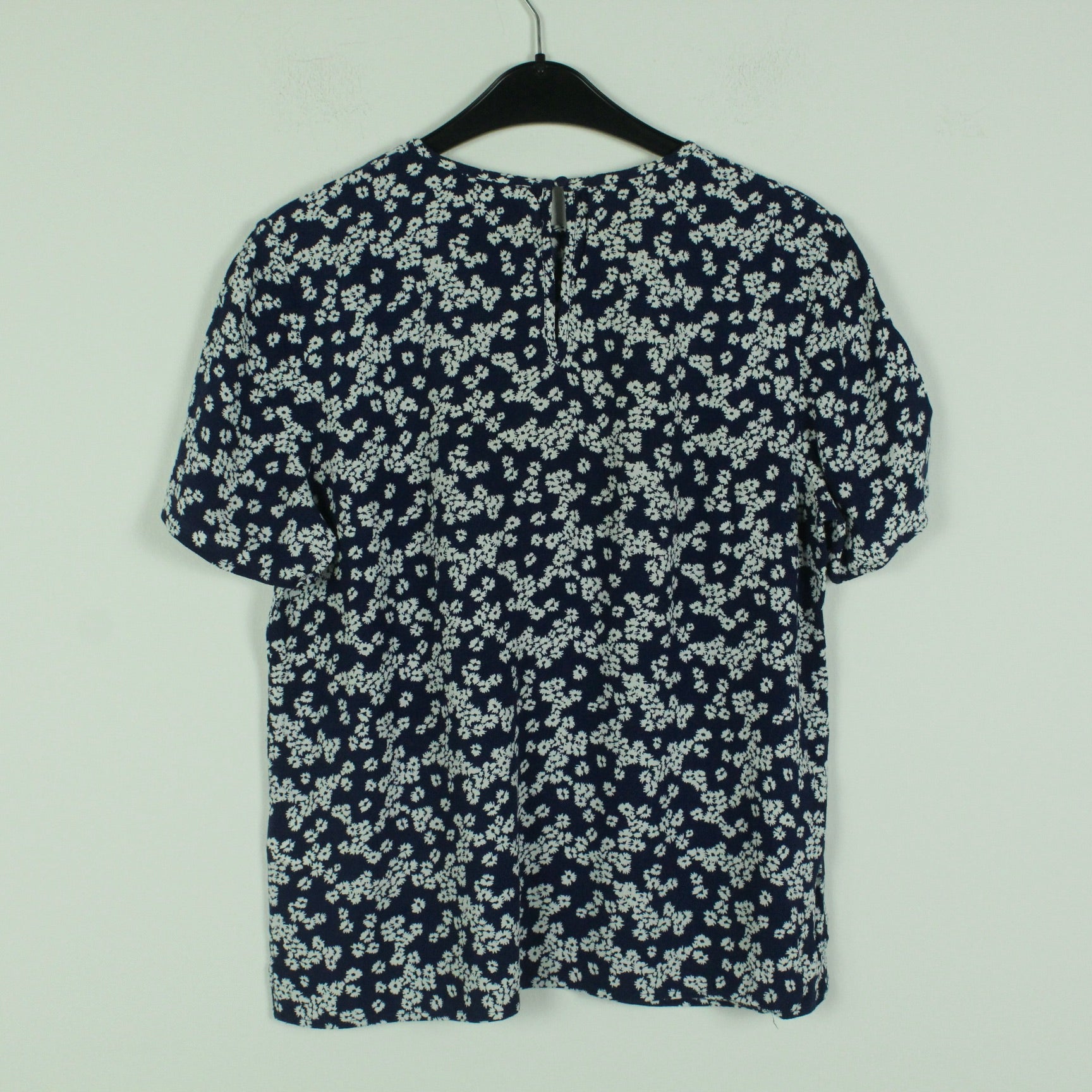 Rückenansicht Second Hand SAMSØE SAMSØE Bluse Gr. S blau weiß geblümt (*)