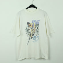 Laden Sie das Bild in den Galerie-Viewer, Vintage T-Shirt Gr. XL weiß mit Rennradfahrer Print (*)