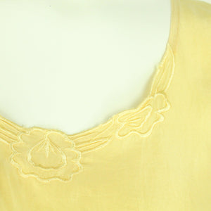 Vintage Seidenbluse Gr. L gelb uni Top