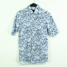 Laden Sie das Bild in den Galerie-Viewer, Second Hand SAND COPENHAGEN Hemd Gr. M blau weiß gemustert kurzarm (*)