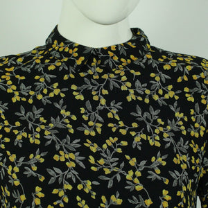 Second Hand GANNI Kleid Gr. 40 schwarz mehrfarbig geblümt (*)