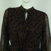Laden Sie das Bild in den Galerie-Viewer, Second Hand GESTUZ Kleid Gr. 36 schwarz bunt gemustert Midikleid (*)