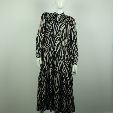 Second Hand GESTUZ Maxikleid Gr. 36 schwarz mehrfarbig Animalprint (*)