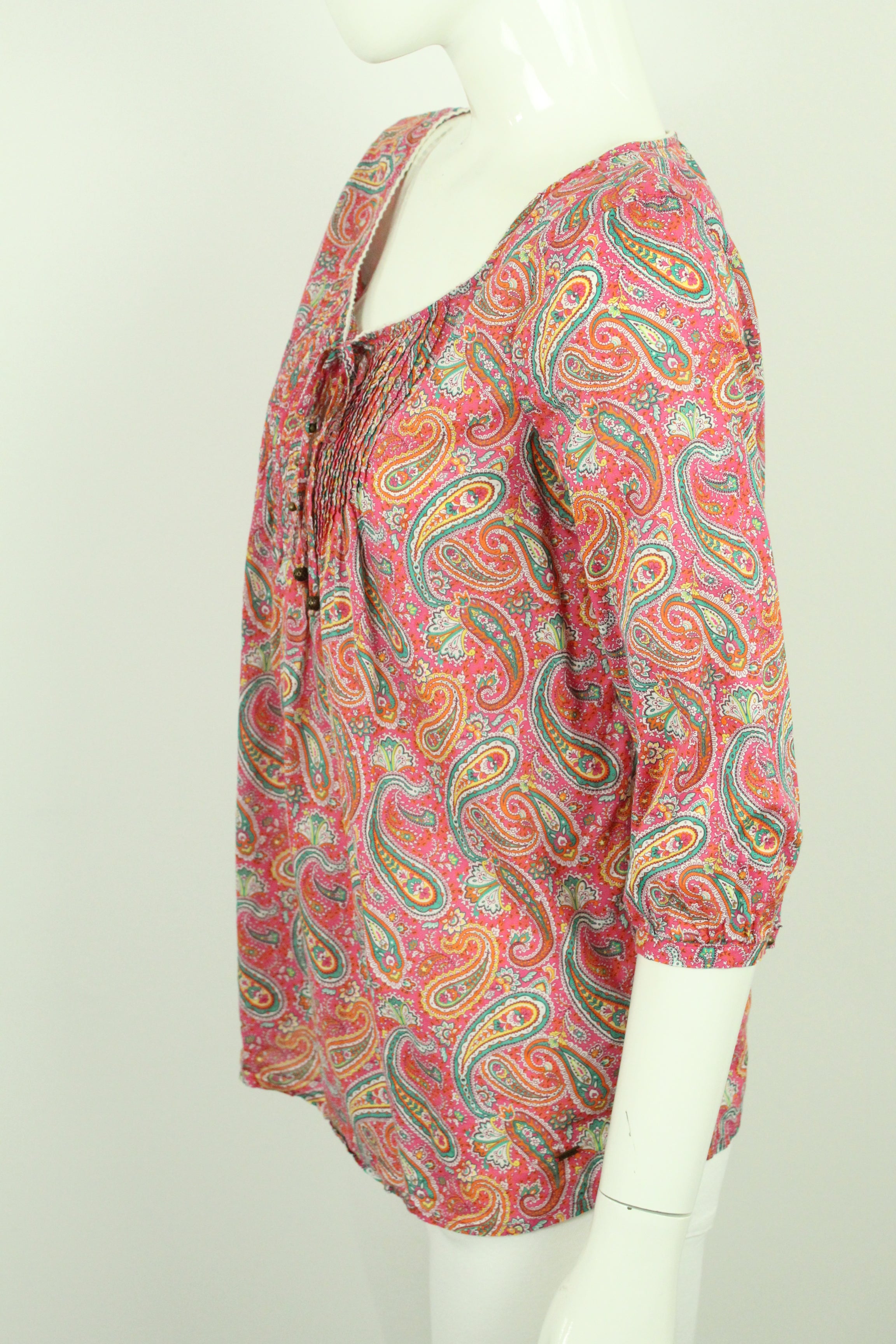 Second Hand TOMMY HILFIGER Tunika Bluse Gr. M bunt Paisley Muster (*)