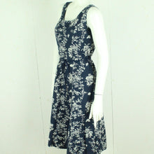 Laden Sie das Bild in den Galerie-Viewer, Second Hand EDDIE BAUER Midikleid Gr. 40 blau weiß geblümt Kleid mit Leinen (*)