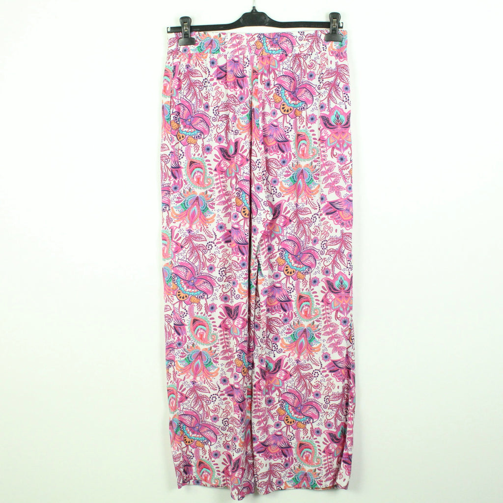Second Hand DARLING HARBOUR Palazzohose Gr. 40 weiß pink gemustert (*)