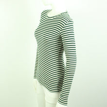 Laden Sie das Bild in den Galerie-Viewer, Second Hand MADS NORGAARD Longsleeve Gr. M Mod. Tuba grün creme gestreift (*)