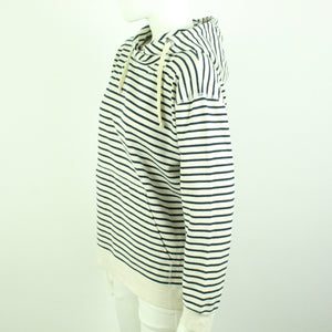 Second Hand MADS NORGAARD Hoodie Gr. L weiß blau gestreift Sweatshirt (*)