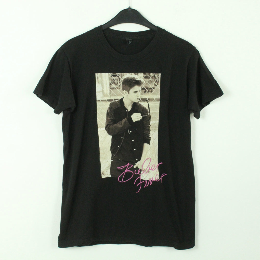 Vintage JUSTIN BIEBER T-Shirt / Bandshirt Gr. S schwarz mit Print (*)