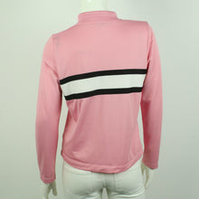 Laden Sie das Bild in den Galerie-Viewer, Second Hand GANNI Sweatshirt Gr. 38 rosa schwarz weiß Longsleeve mit Polokragen (*)