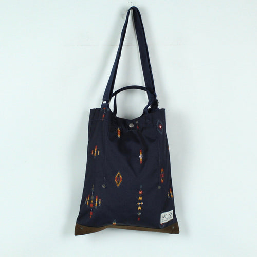 Second Hand BROWNBREATH Tasche dunkelblau gemustert Shopper NEU (*)