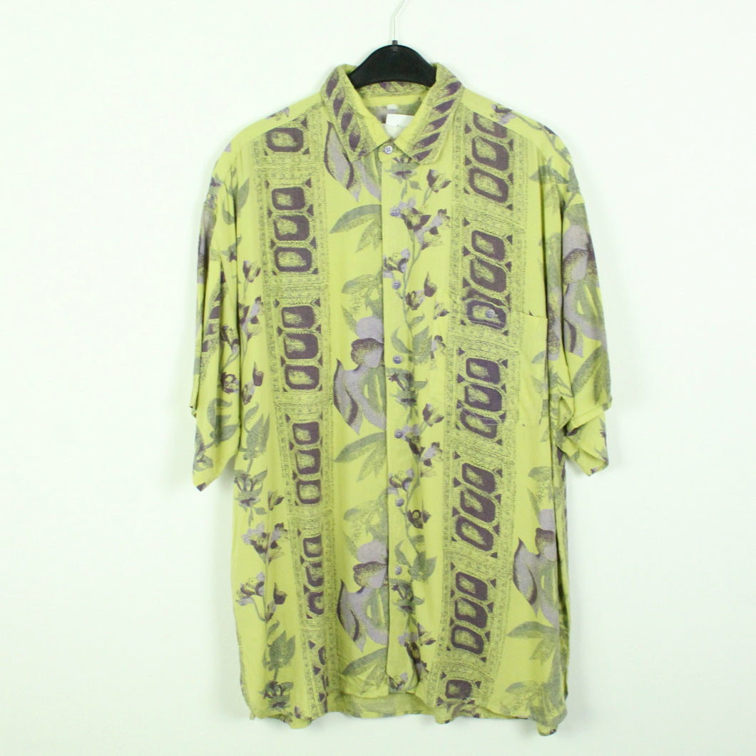 Vintage 90s Crazy Pattern Hemd Gr. L bunt gemustert kurzarm (*)