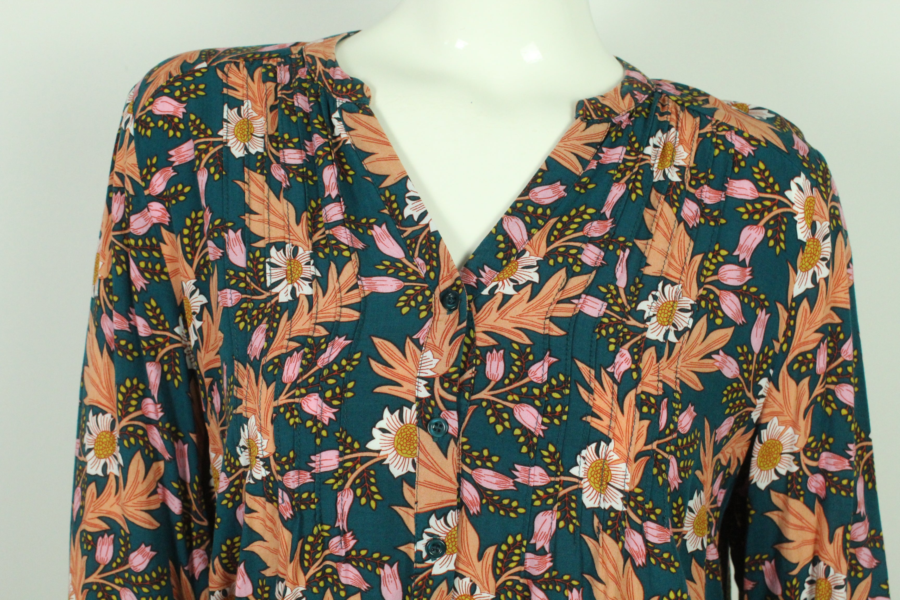 Second Hand LOLLYS LAUNDRY Bluse Gr. L mehrfarbig geblümt (*)