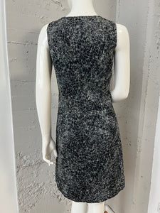 Vintage Samtkleid Gr. S mehrfarbig gemustert Kleid Samt
