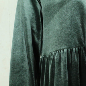 Second Hand MONKI Samtkleid Gr. S grün Kleid (*)