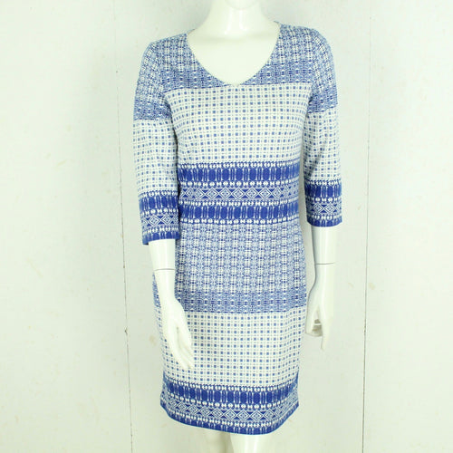 Second Hand SAINT TROPEZ Kleid Gr. M weiß blau gemustert (*)