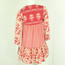 Laden Sie das Bild in den Galerie-Viewer, Second Hand STARING AT STARS Tunikakleid Gr. XS rot beige gemustert (*)