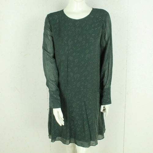 Second Hand SECOND FEMALE Kleid mit Seide Gr. XL grün gemustert Glitzer (*)