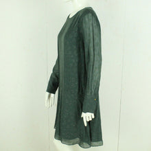 Laden Sie das Bild in den Galerie-Viewer, Second Hand SECOND FEMALE Kleid mit Seide Gr. XL grün gemustert Glitzer (*)