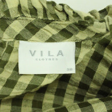 Laden Sie das Bild in den Galerie-Viewer, Second Hand VILA CLOTHES Kleid Gr. 38 grün oliv kariert (*)