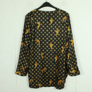 Second Hand ZARA Bluse Gr. L schwarz mehrfarbig gemustert Tiger (*)