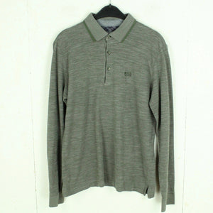 Second Hand HUGO BOSS Sweatshirt Gr. S grau meliert Poloshirt Langarm Longsleeve (*)