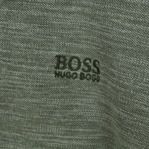 Second Hand HUGO BOSS Sweatshirt Gr. S grau meliert Poloshirt Langarm Longsleeve (*)