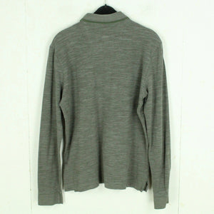 Second Hand HUGO BOSS Sweatshirt Gr. S grau meliert Poloshirt Langarm Longsleeve (*)