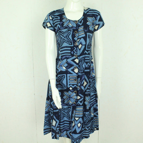 Vintage Kleid Gr. S blau weiß gemustert Sommerkleid