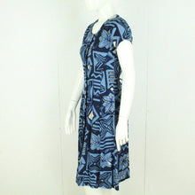 Laden Sie das Bild in den Galerie-Viewer, Vintage Kleid Gr. S blau weiß gemustert Sommerkleid