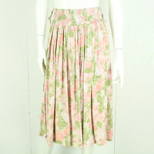 Vintage Rock Gr. S rosa grün geblümt High Waist Rock