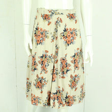 Laden Sie das Bild in den Galerie-Viewer, Vintage Rock Gr. M beige mehrfarbige geblümt High Waist Rock